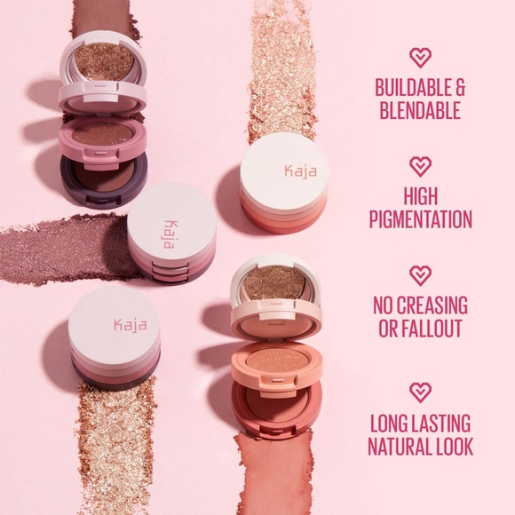 Kaja Beauty Bento Bouncy Mosaic Chrome Shimmer Eyeshadow Trio - Coral Sunrise - Picture 4 of 7